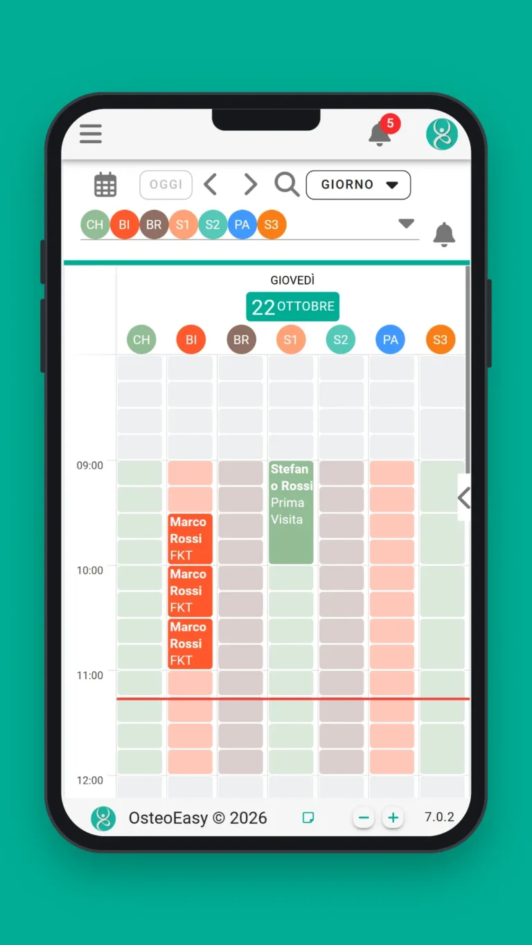 App OsteoEasy: agenda dello studio da smartphone