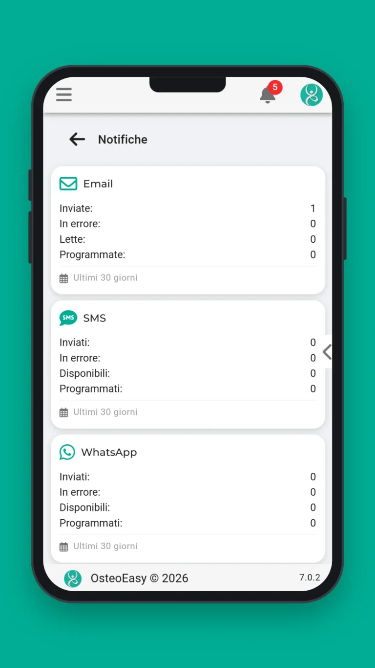 App OsteoEasy: notifiche ai pazienti da smartphone